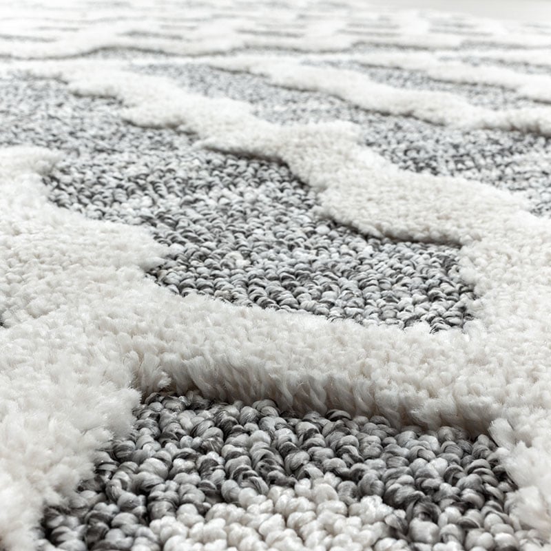 Scandinavian Floor Rug - Pitea Knot Grey/Cream