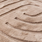 Round High Pile Rug - Carvy Curves Taupe