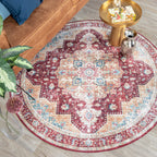 Round Vintage Rug - Azara Red
