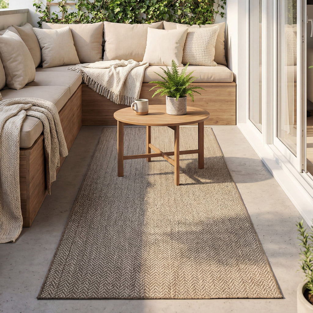 Outdoor Runner Rug - Malta Arrow Natural