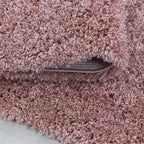 Round high-pile floor rug - Softy Pink