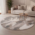 Round washable rug - Misha Lines Cream/Grey