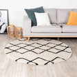 Round High Pile Rug - Grand Diamond Cream/Black