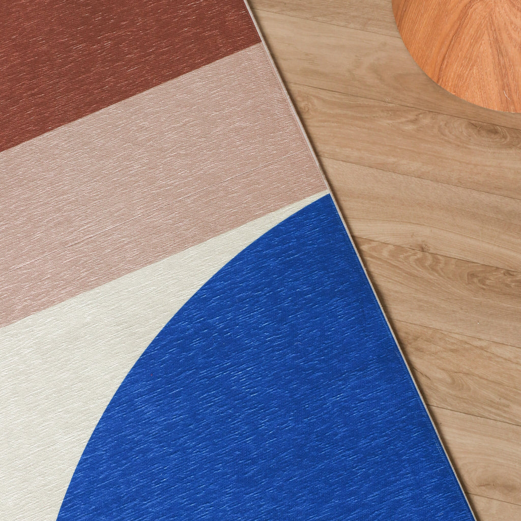 Geometric Rug – Swing Shapes Blue/Pink