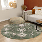 Round berber rug - Blend Aztec Green