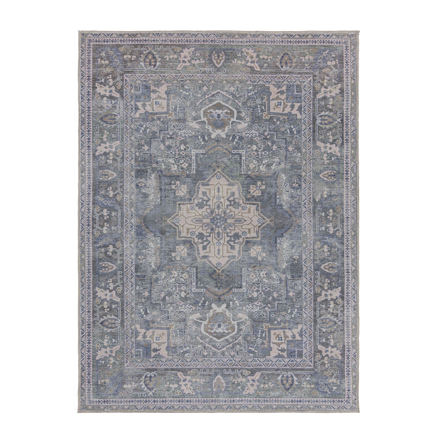 Washable Floor Rug - Reido Traditional Green