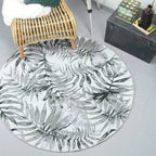 Round Rug - Palmier Leaves Grey