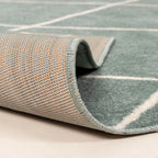 Scandinavian Outdoor Rug - Odin Lines Green