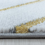Modern floor rug - Marble Square Grey/Gold