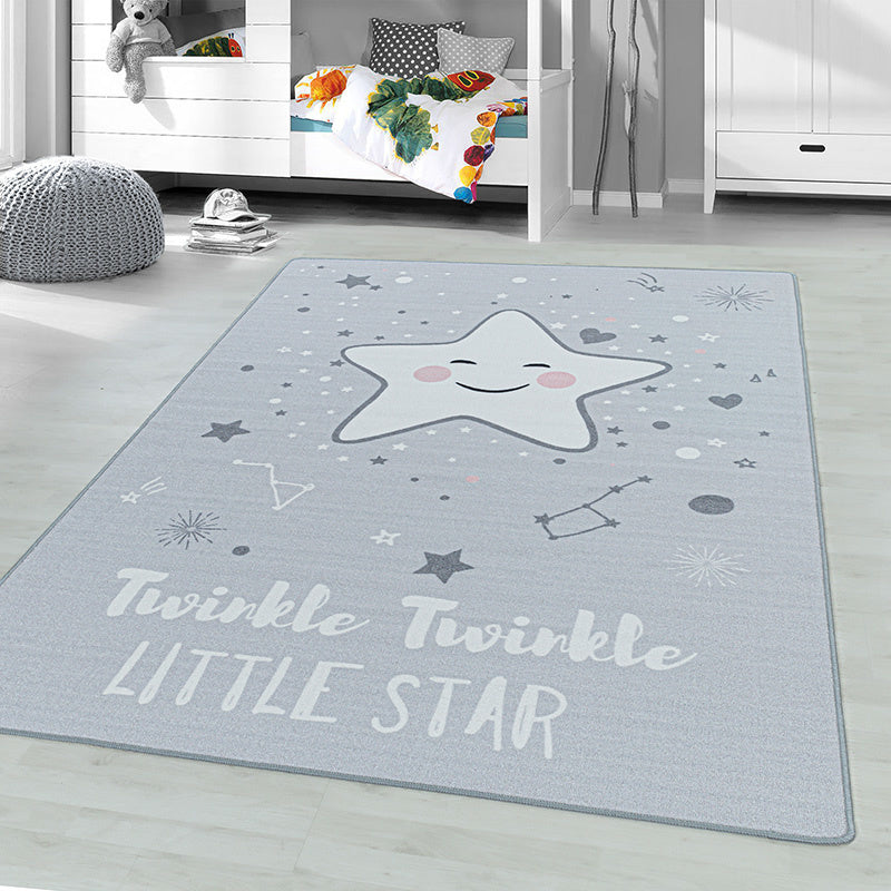 Children's Floor Rug - Pleun Star Gray