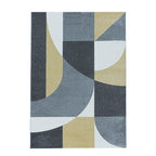 Retro floor rug - Stencil Forms Yellow/Grey