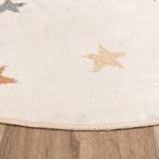 Round Washable Kids Rug - Ravi Stars Multicolour