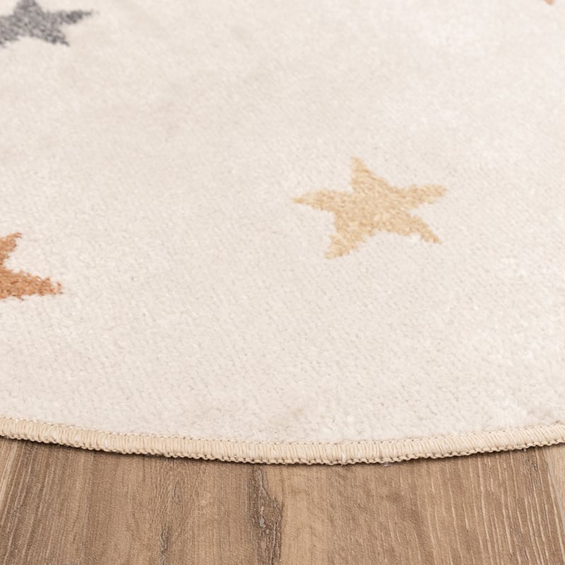 Round Washable Kids Rug - Ravi Stars Multicolour