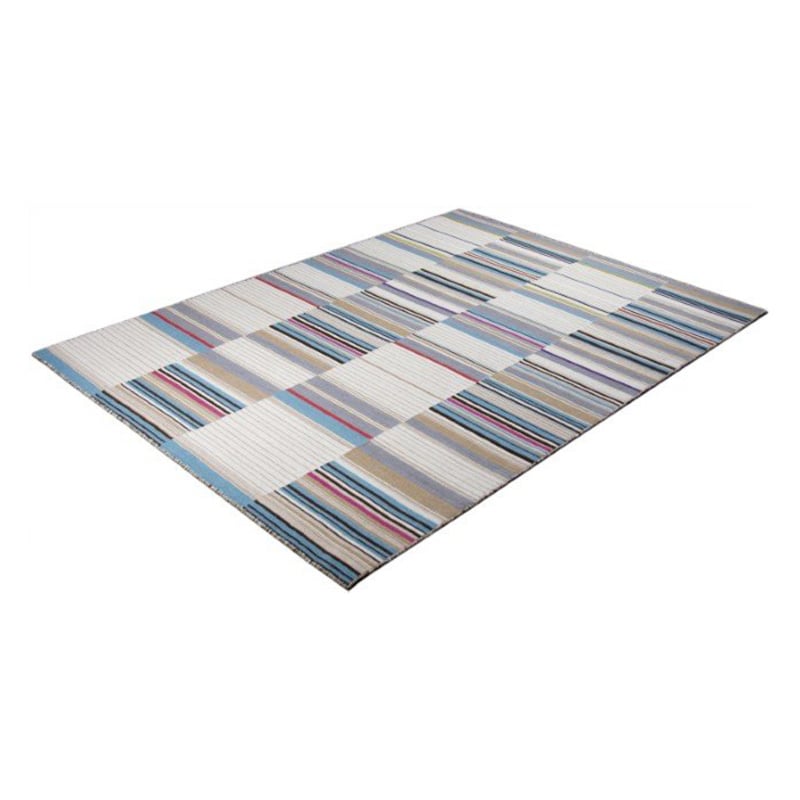 Wool floor rug - Bon Multicolor/Turquoise