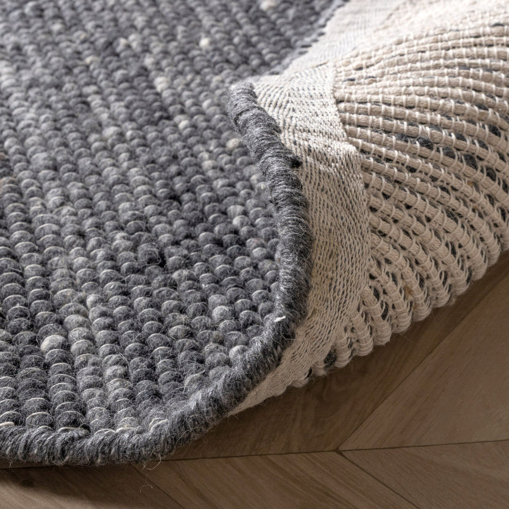 Round Wool Rug - Feline Anthracite/Blended