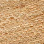 Round jute floor rug - Kahano Natural/Terracotta