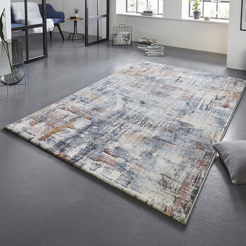 Modern Floor Rug - Arty Multicolour Brush 01