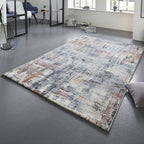 Modern Floor Rug - Arty Multicolour Brush 01