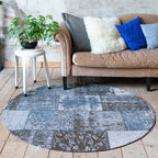Round Patchwork Rug - Dreams Grey/Blue