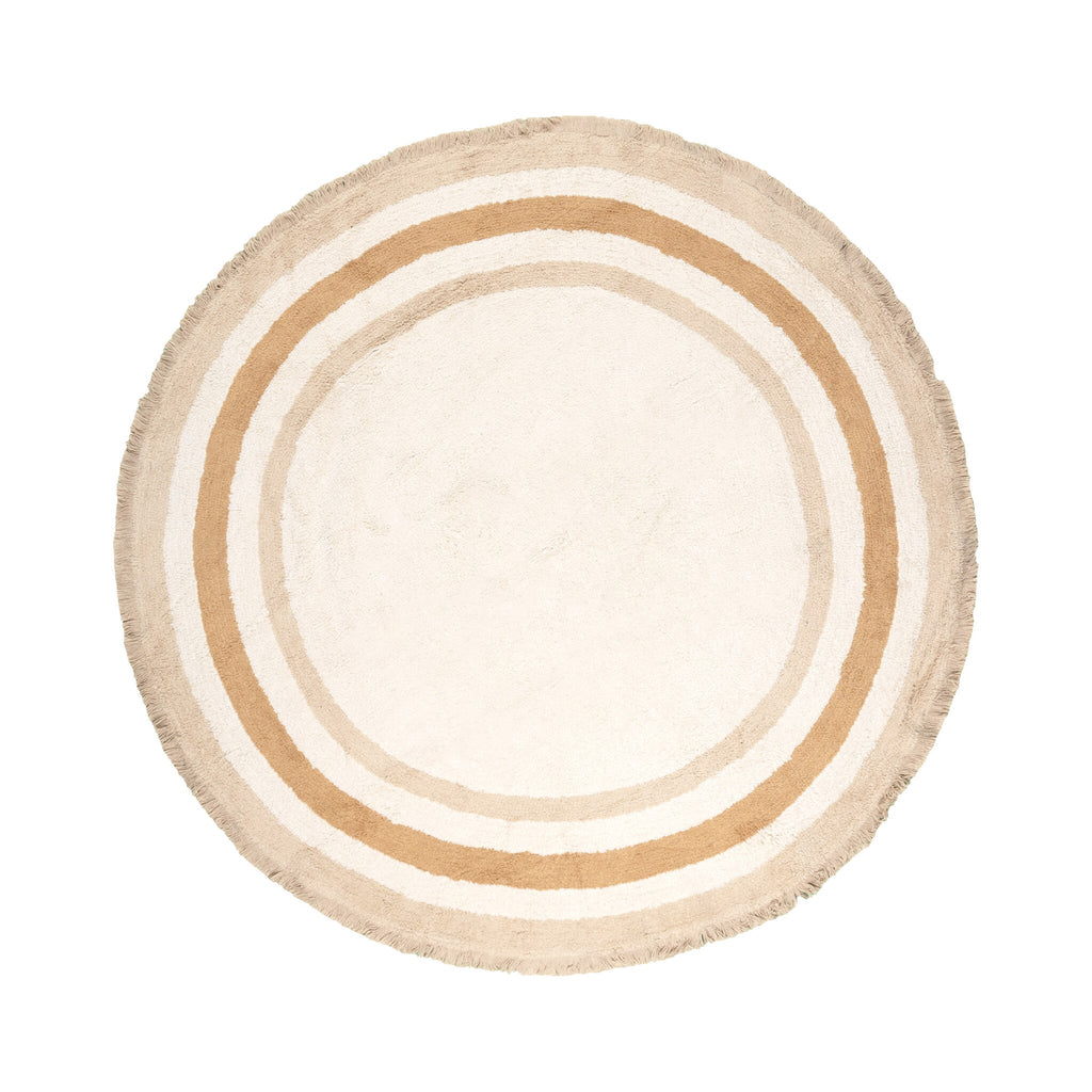 Round washable kids rug - Milo Beige