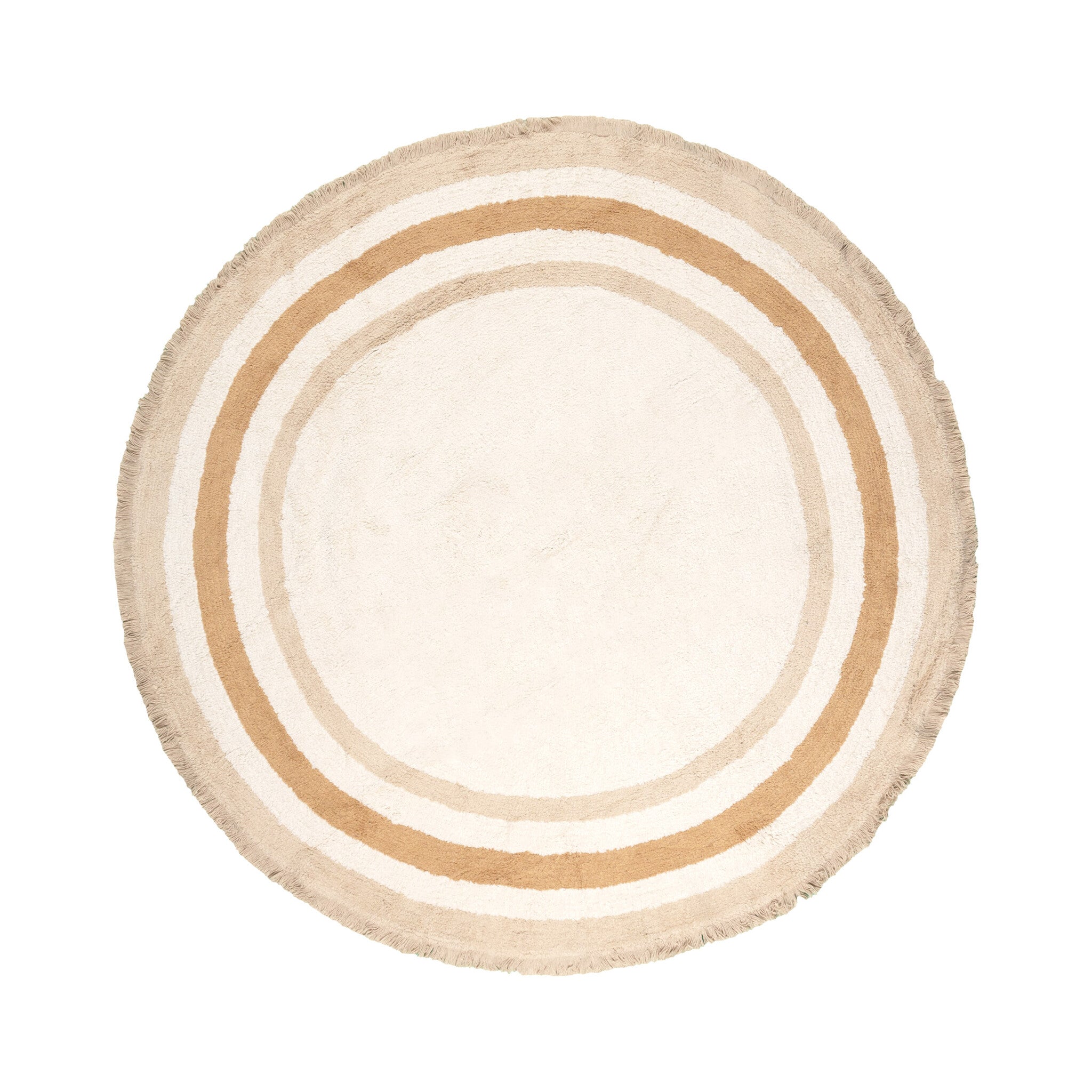 Round washable kids rug - Milo Beige