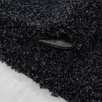 High-Pile Floor Rug - Sade Black