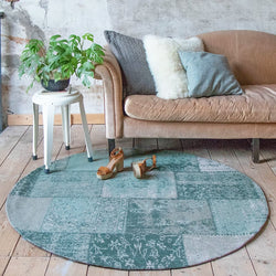 Round Patchwork Rug - Dreams Mint