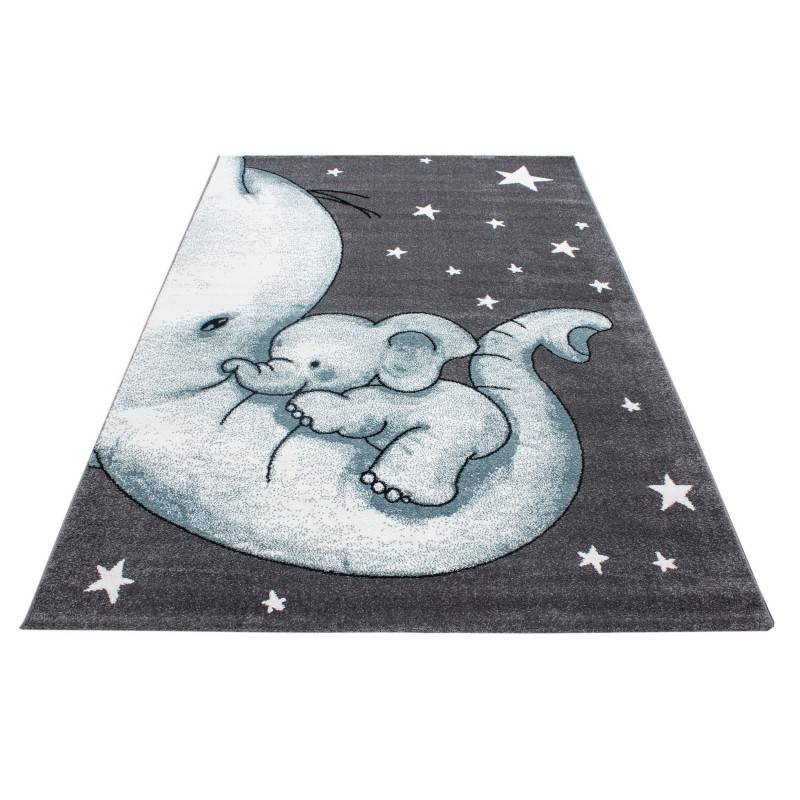 Children's Floor Rug - Anna Elephant Blue