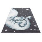 Children's Floor Rug - Anna Elephant Blue