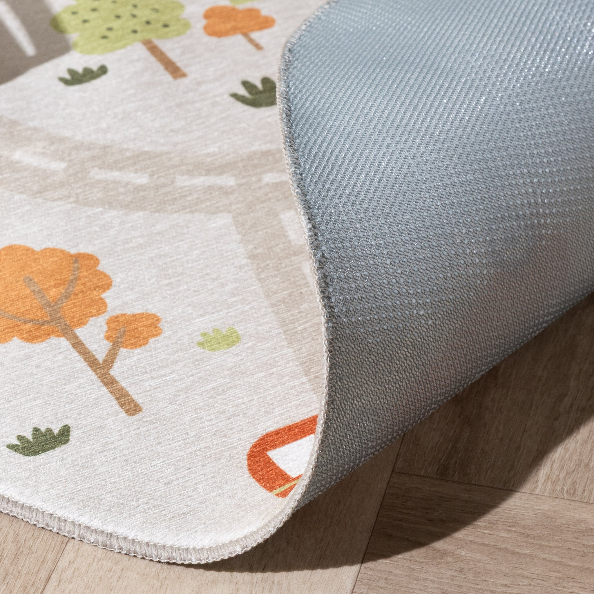 Round Play Rug Car - Rocky Ride Grey