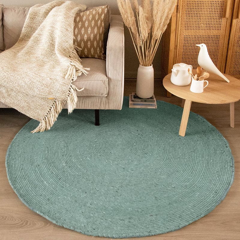 Round Wool Rug - Wise Blue