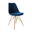Velvet chair dark blue - Gold frame