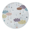 Round children's floor rug - Lucy Clouds White