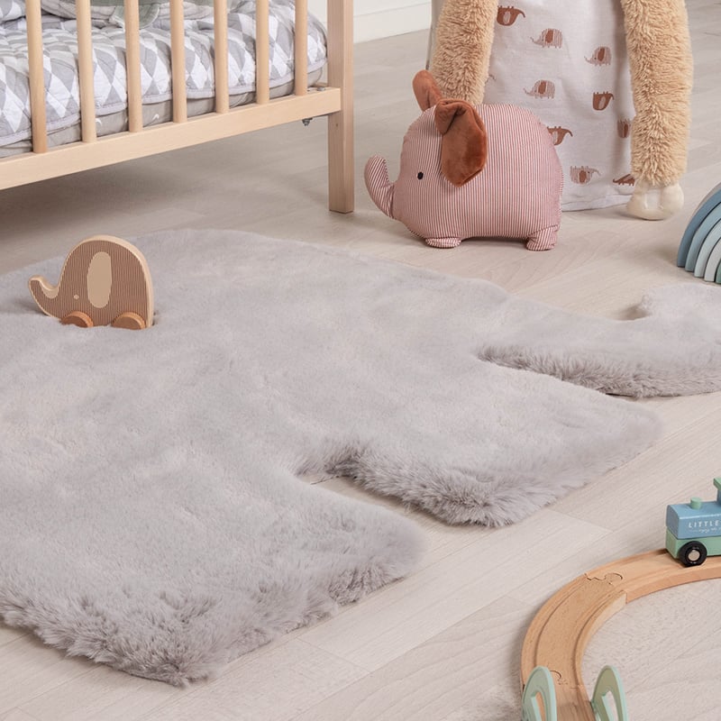 Kids Rug - Huggy Elephant Grey
