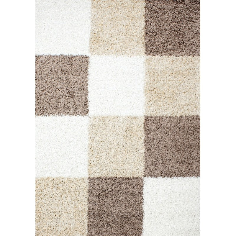 High Pile Floor Rug - Cube Mocha