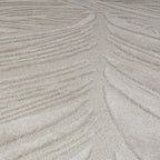 Round modern rug - Solacio Leaves Grey