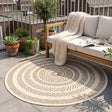 Round Jute Outdoor Rug - Nomad Aztec Cream