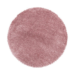 Round High-Pile Floor Rug - Fuzzy Pink