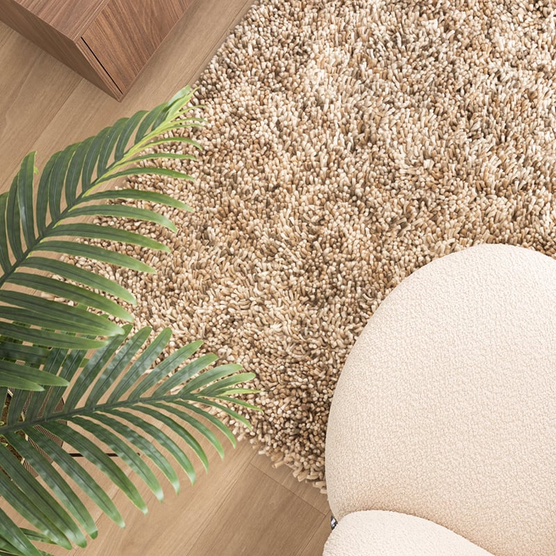 High Pile Wool Rug - Elin Beige