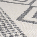 Geometric floor rug - Decio Teo Grey/White