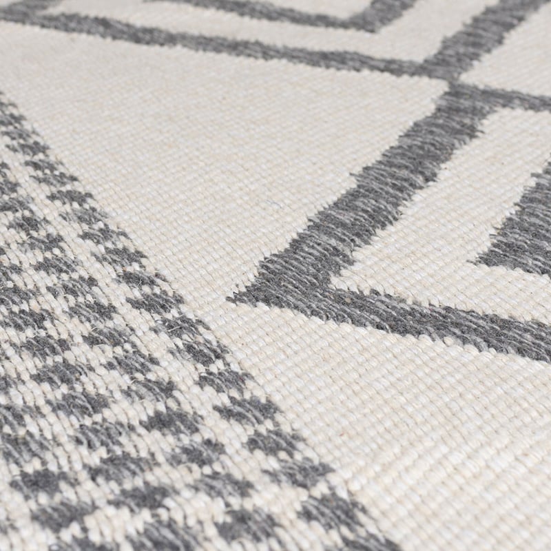 Geometric floor rug - Decio Teo Grey/White