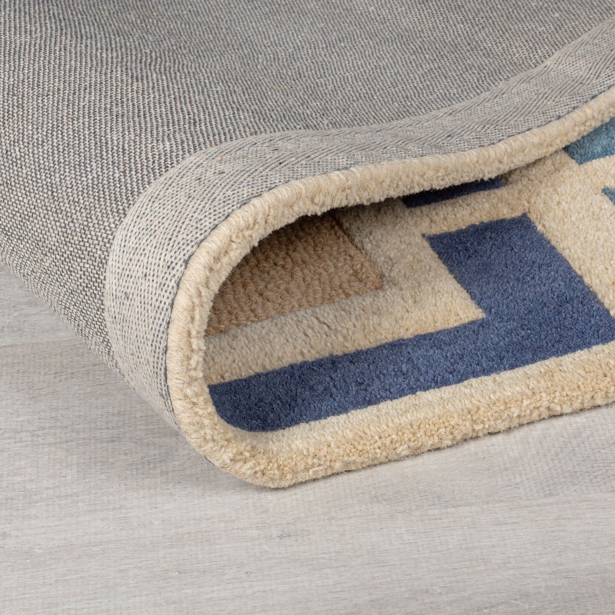 Retro floor rug - Ryano Blocks Blue/Multicolor