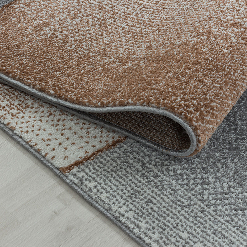 Low Pile Floor Rug - Smoothly Design Brown/Grey