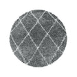 Round Berber Rug - Agadir Lines Grey/Cream