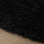 Oval Shaggy Rug - Blaze Black