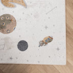Washable Kids Rug - Mace Rocket Cream