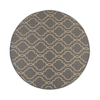 Round Outdoor Rug - Floreno Milan Anthracite/Beige