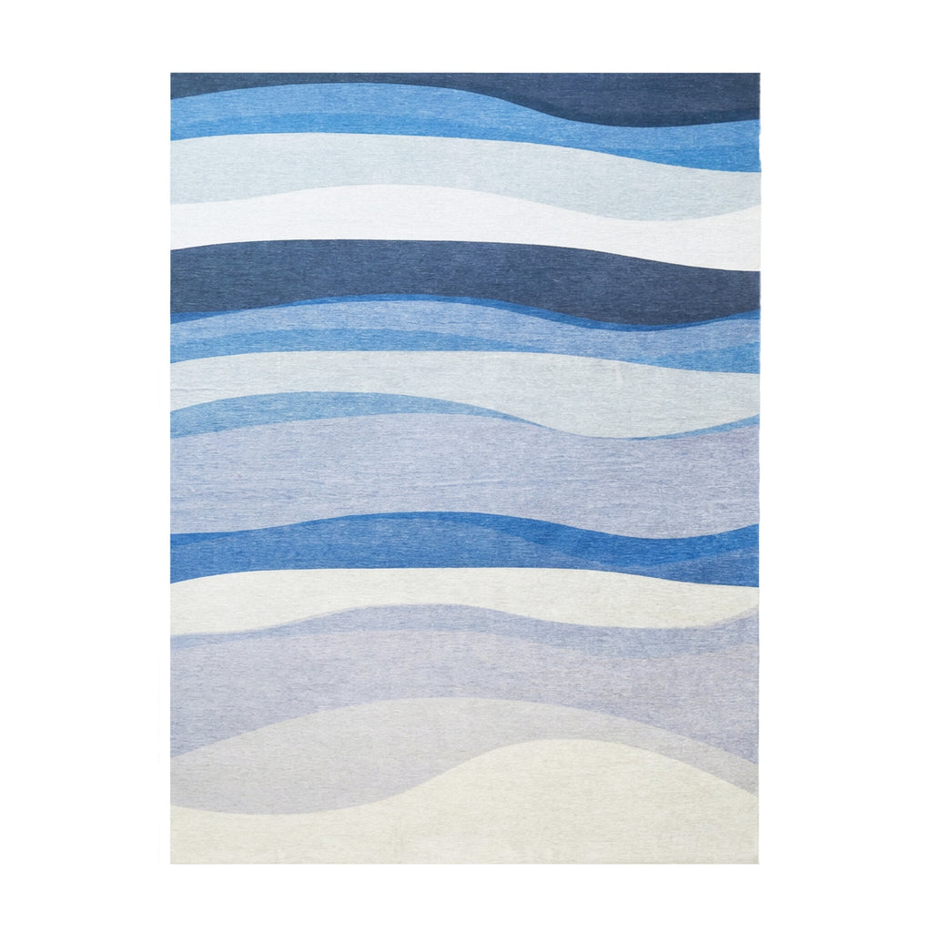 Geometric Rug – Swing Waves Blue