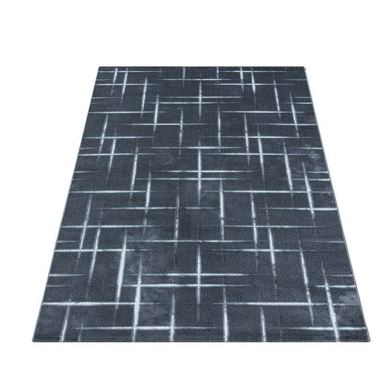Modern floor rug - Streaky Scratch Grey/White