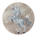 Round Children's Floor Rug Unicorn - Fleurtje Yellow